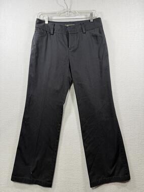 Eddie Bauer Pants Womens 8P Black Wrinkle Resistant Straight Leg Twill Dressy